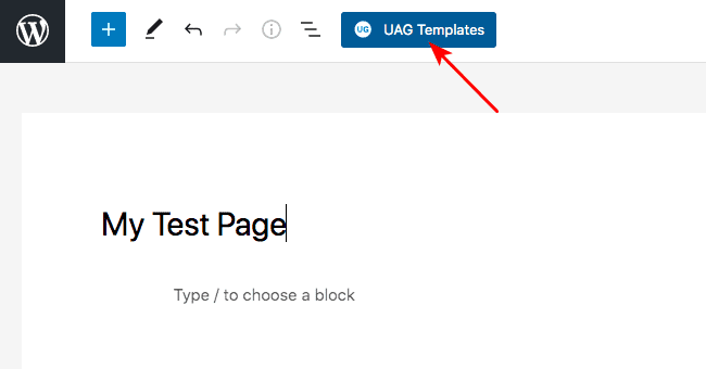 UAG Templates in gutenberg editor