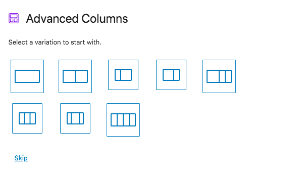 UAG advanced columns